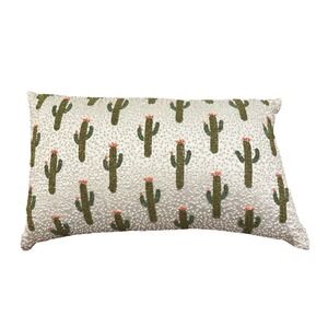 Cactus sequin & Satin Beaded Decorative Pillow 18"x 12" Southwestern